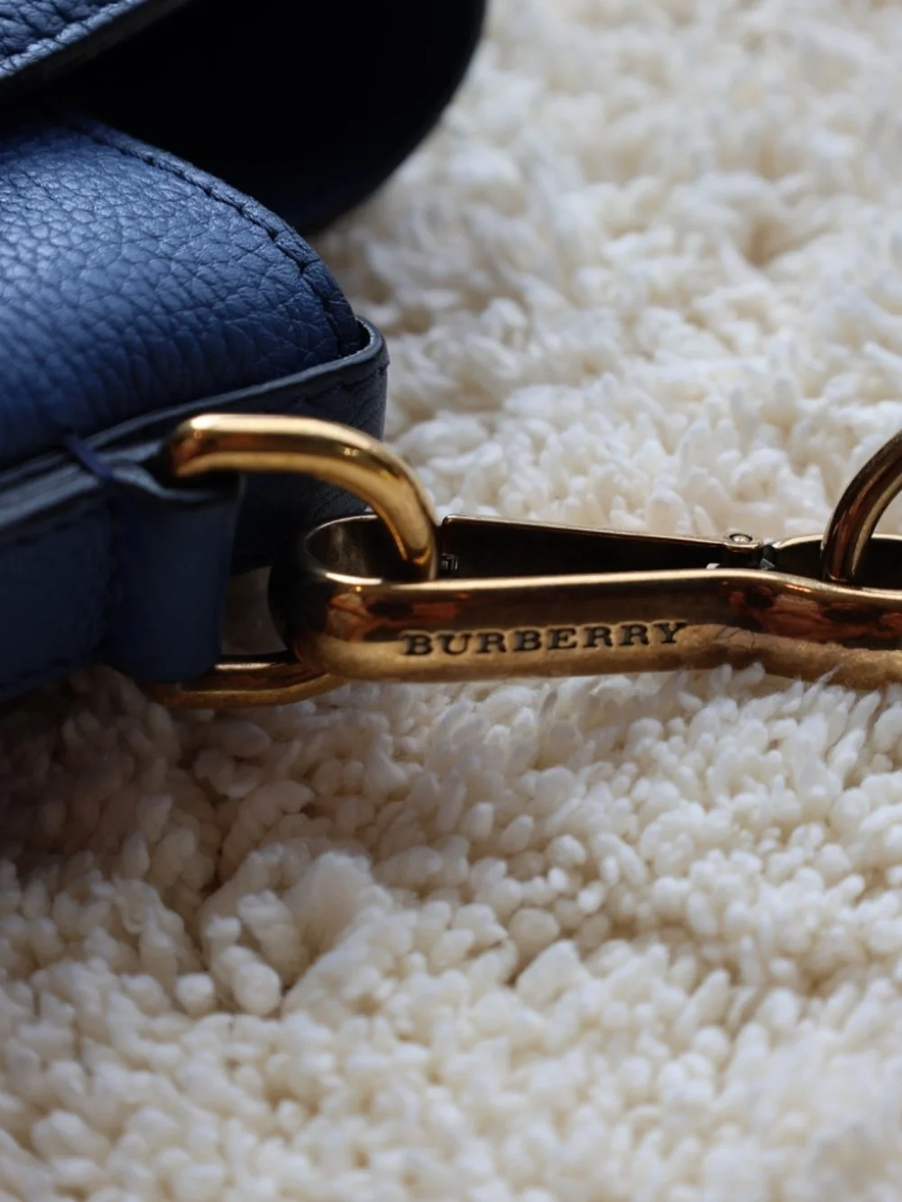 BURBERRY PRORSUM Blue Pebbled Leather EVERYDAY SATCHEL/Messenger Bag